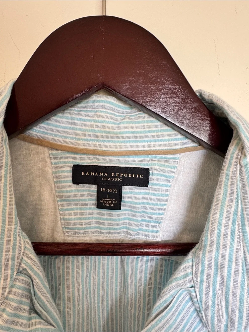 Banana Republic Pale Blue Pinstripe Shirt